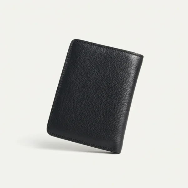 Genuine Leather Loop Short Wallet – Black
