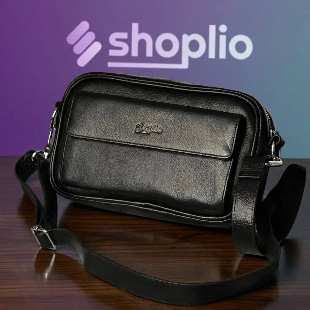 Genuine Cow Leather Crossbody Bag for Men and Women
