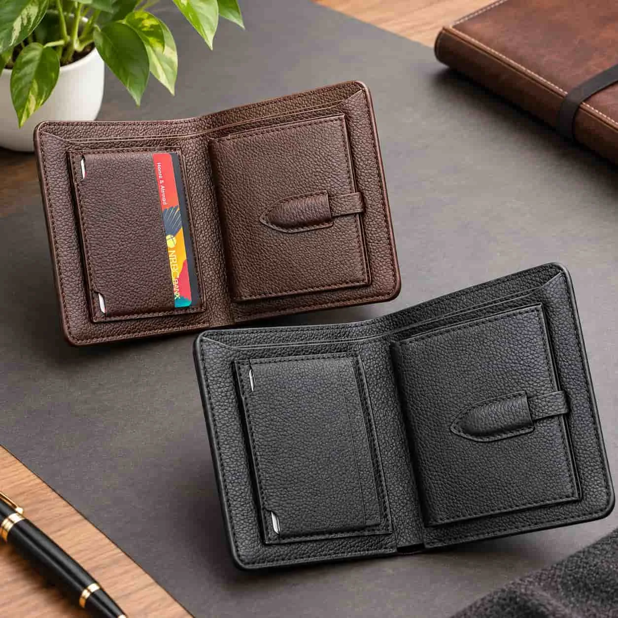 Genuine Leather Loop Short Wallet