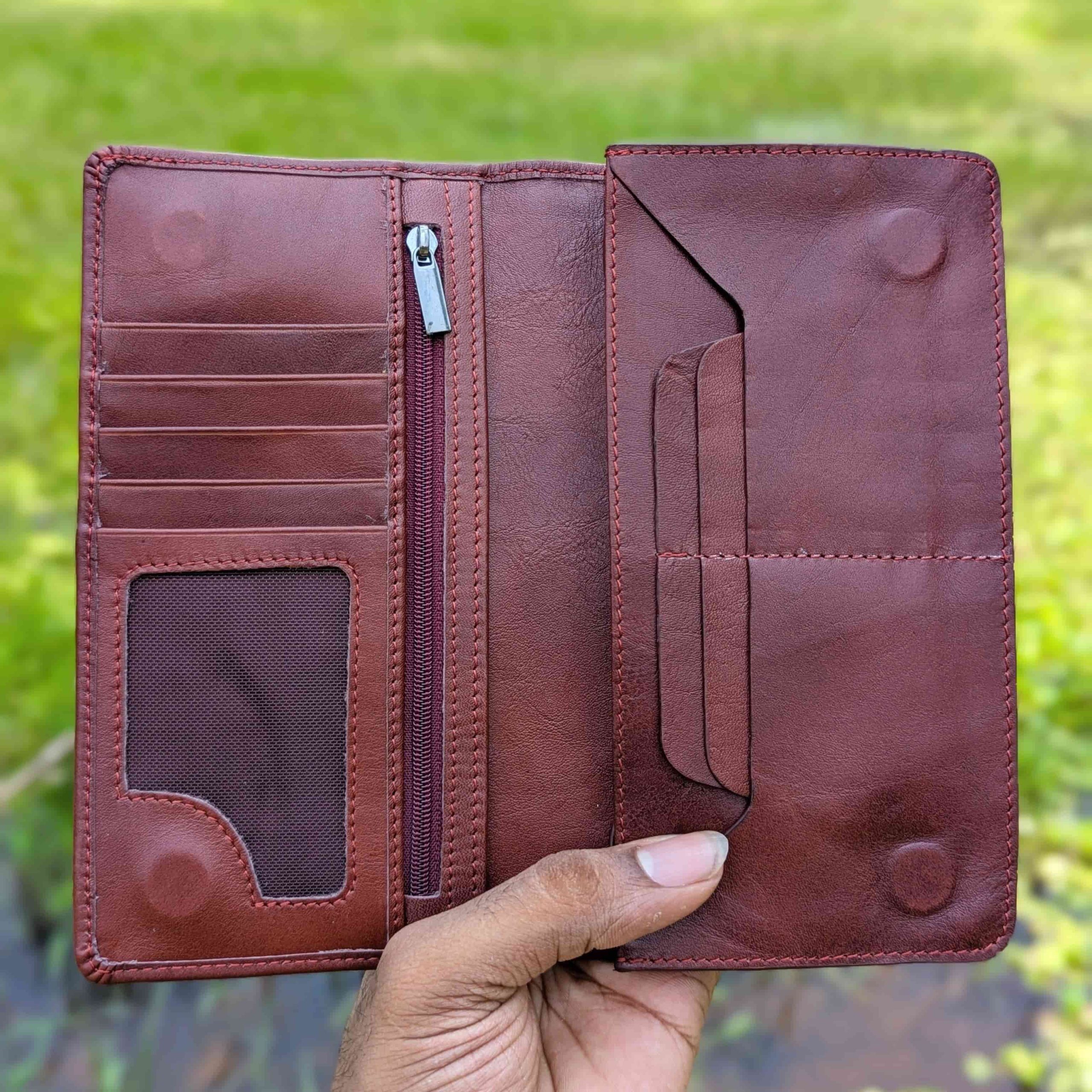 Red Brown || Genuine Leather Long Wallet - Image 5