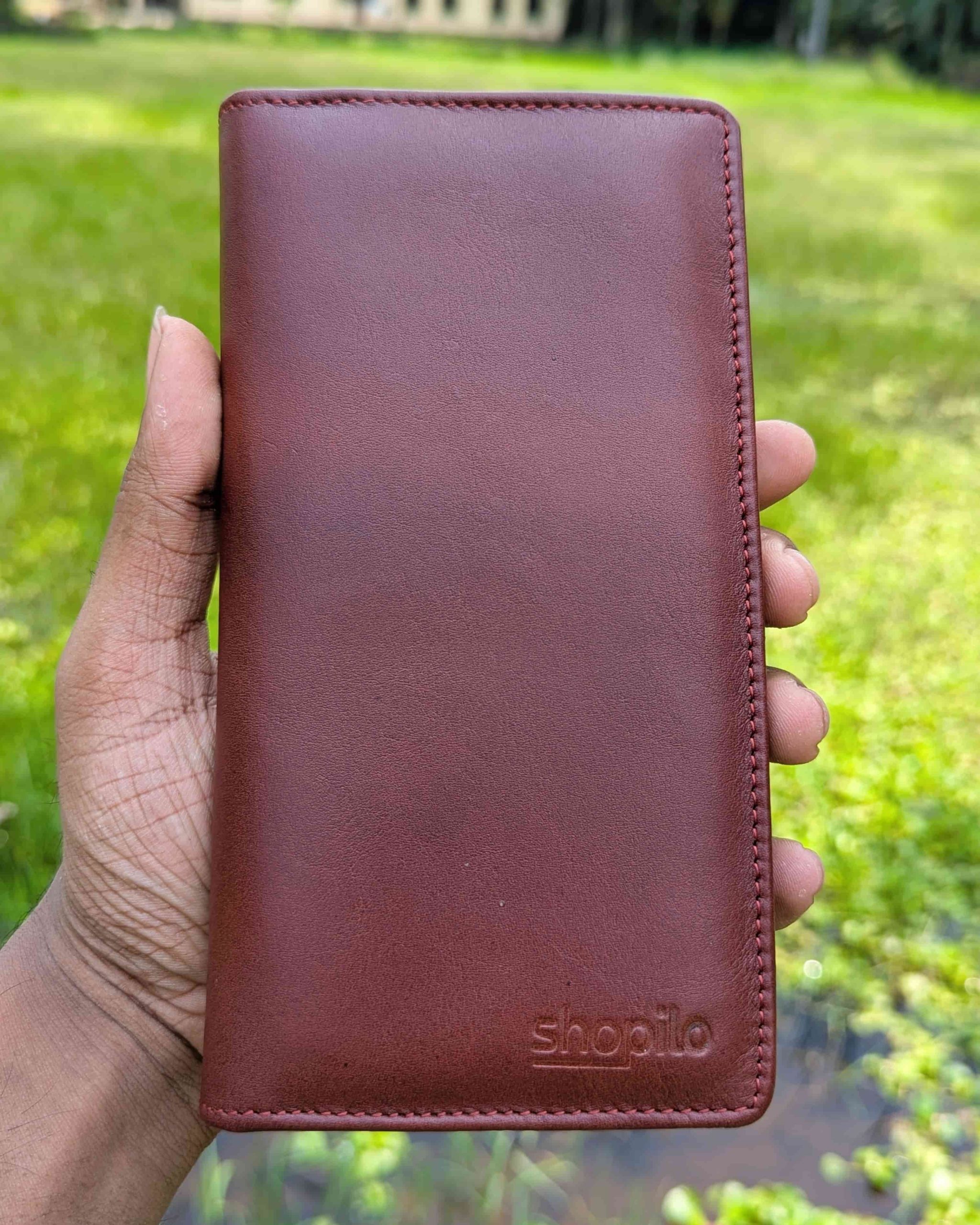 Red Brown || Genuine Leather Long Wallet - Image 3
