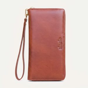 Genuine Leather Ladies Purse (Red Brown)
