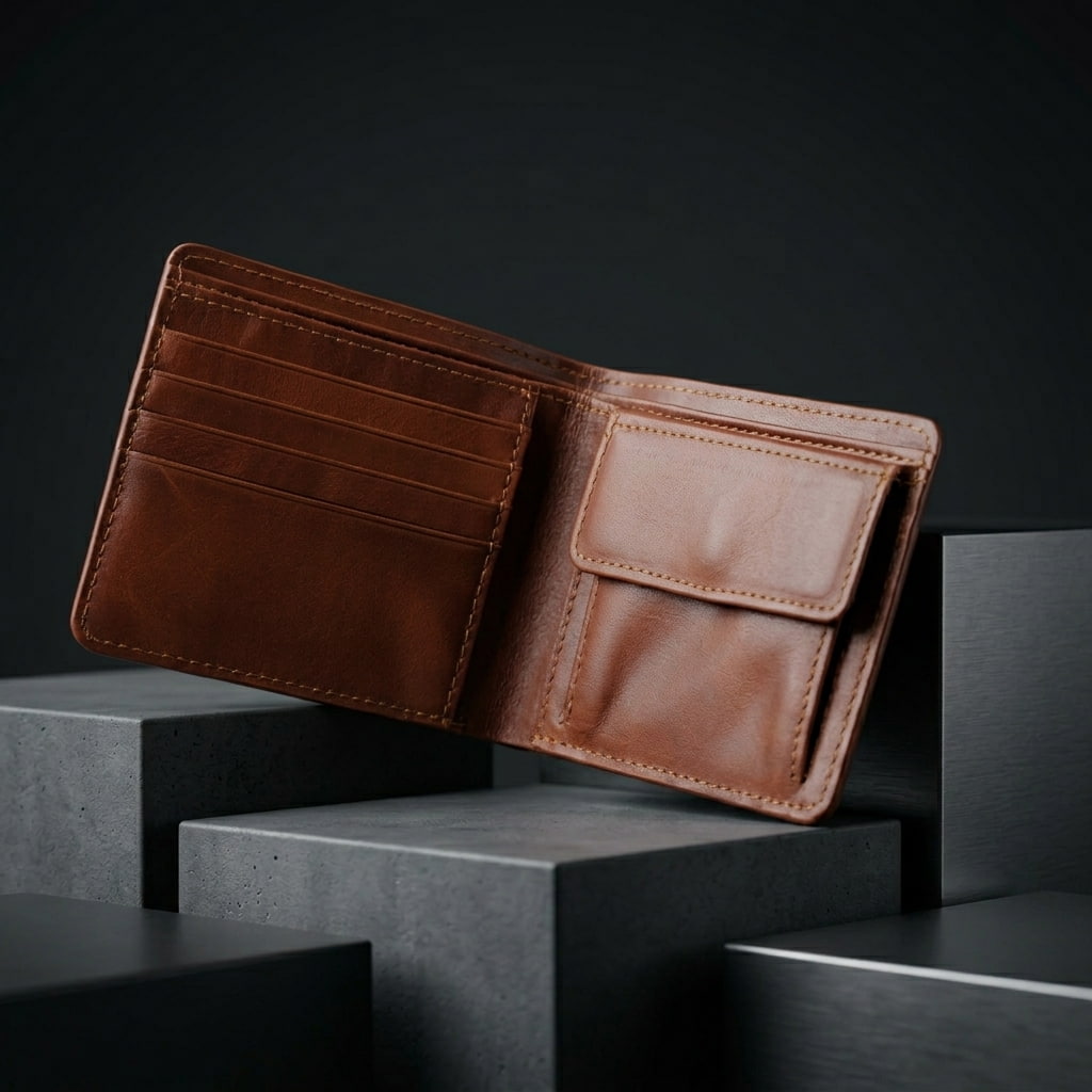 Premium Vaulty Men's Short Wallet (Red Brown) - Image 6