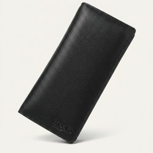 Genuine Leather Single Gadget Long Wallet-Black