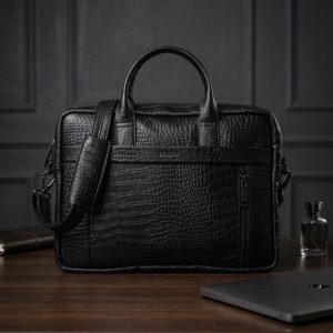 Genuine Leather Office Bag | Black